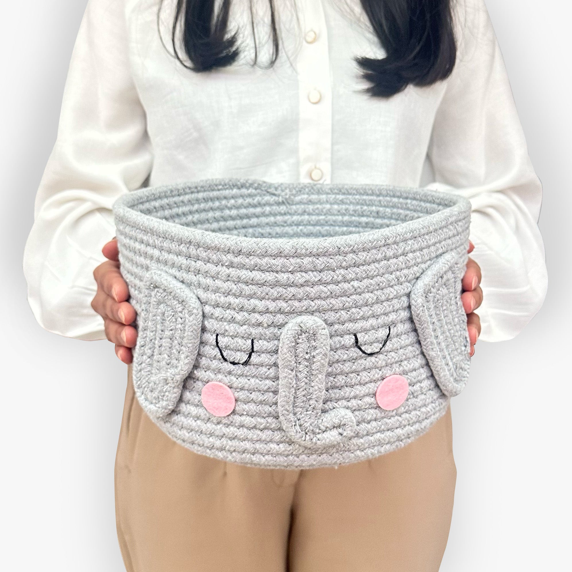 Elephant Grey Storage Basket