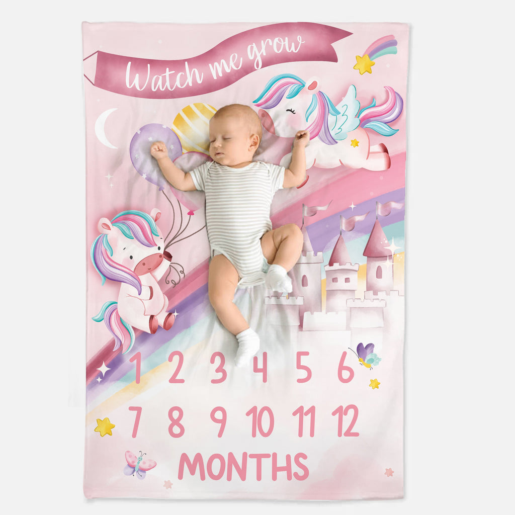 Flying Unicorns Milestone Blanket