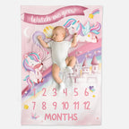 Flying Unicorns Milestone Blanket