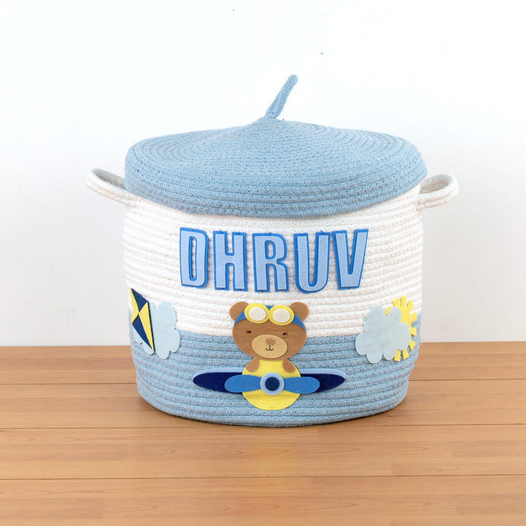 Teddy Airplanes Storage Basket