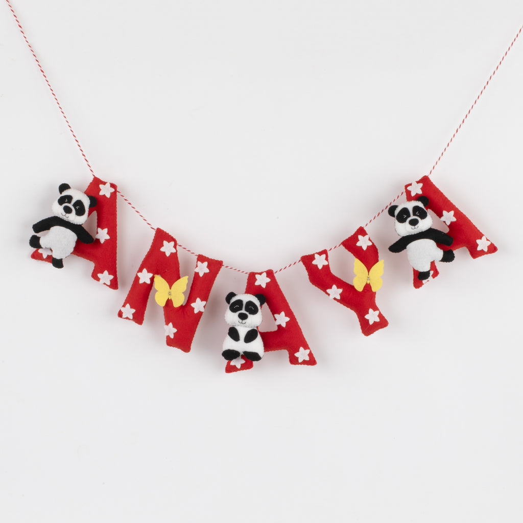 Pandas Stars Name Hanging