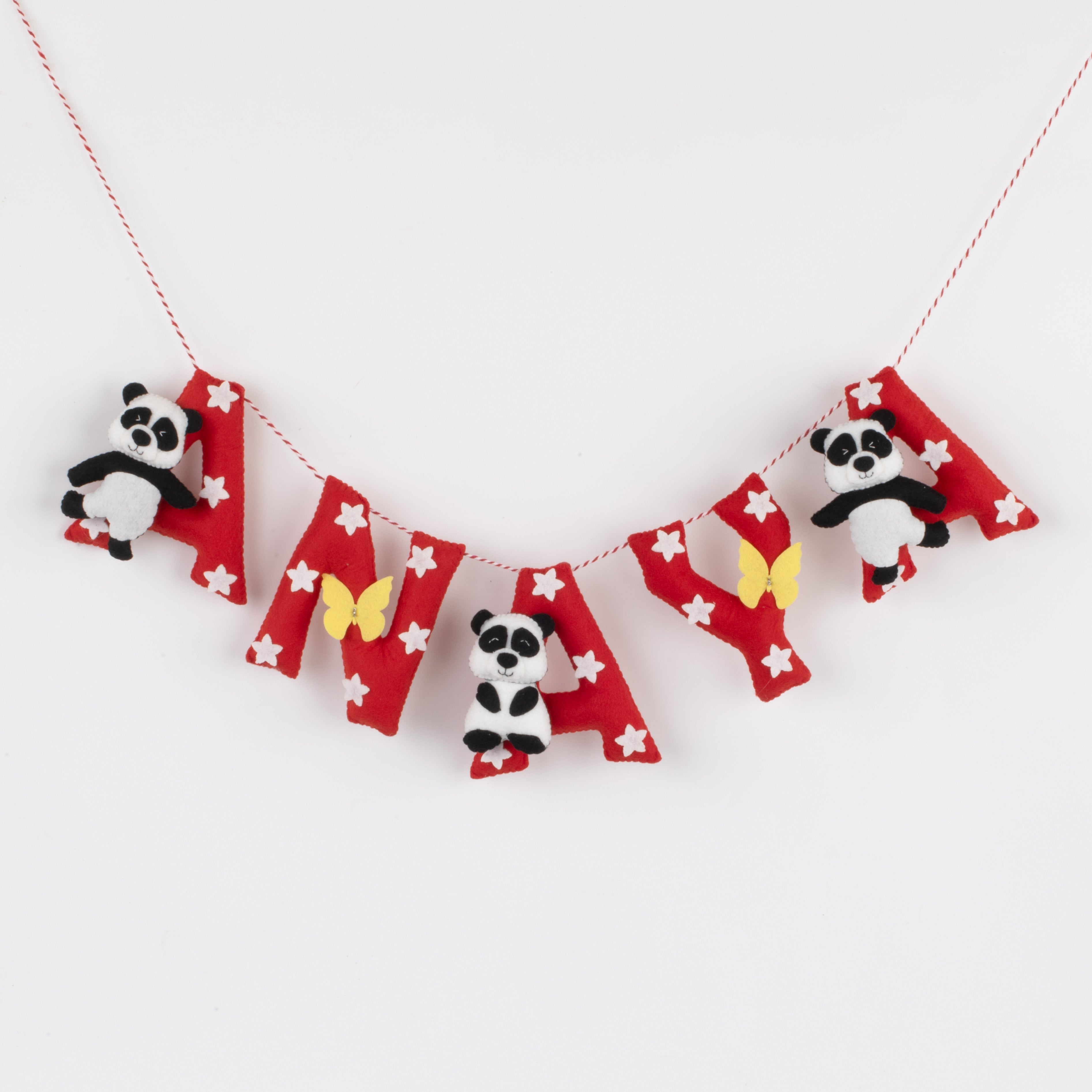 Pandas Stars Name Hanging