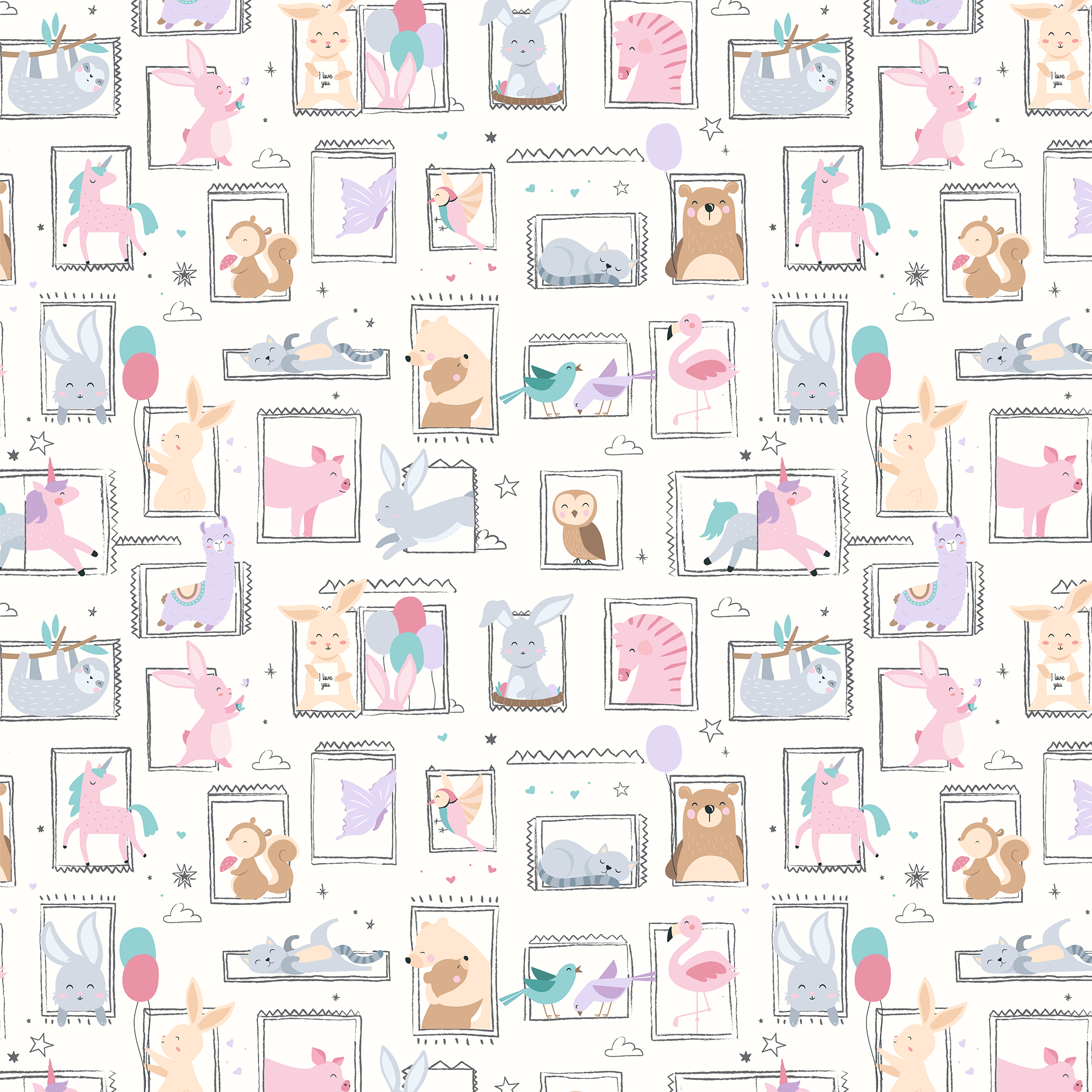 Enchanted Animal Portrait Wallpaper