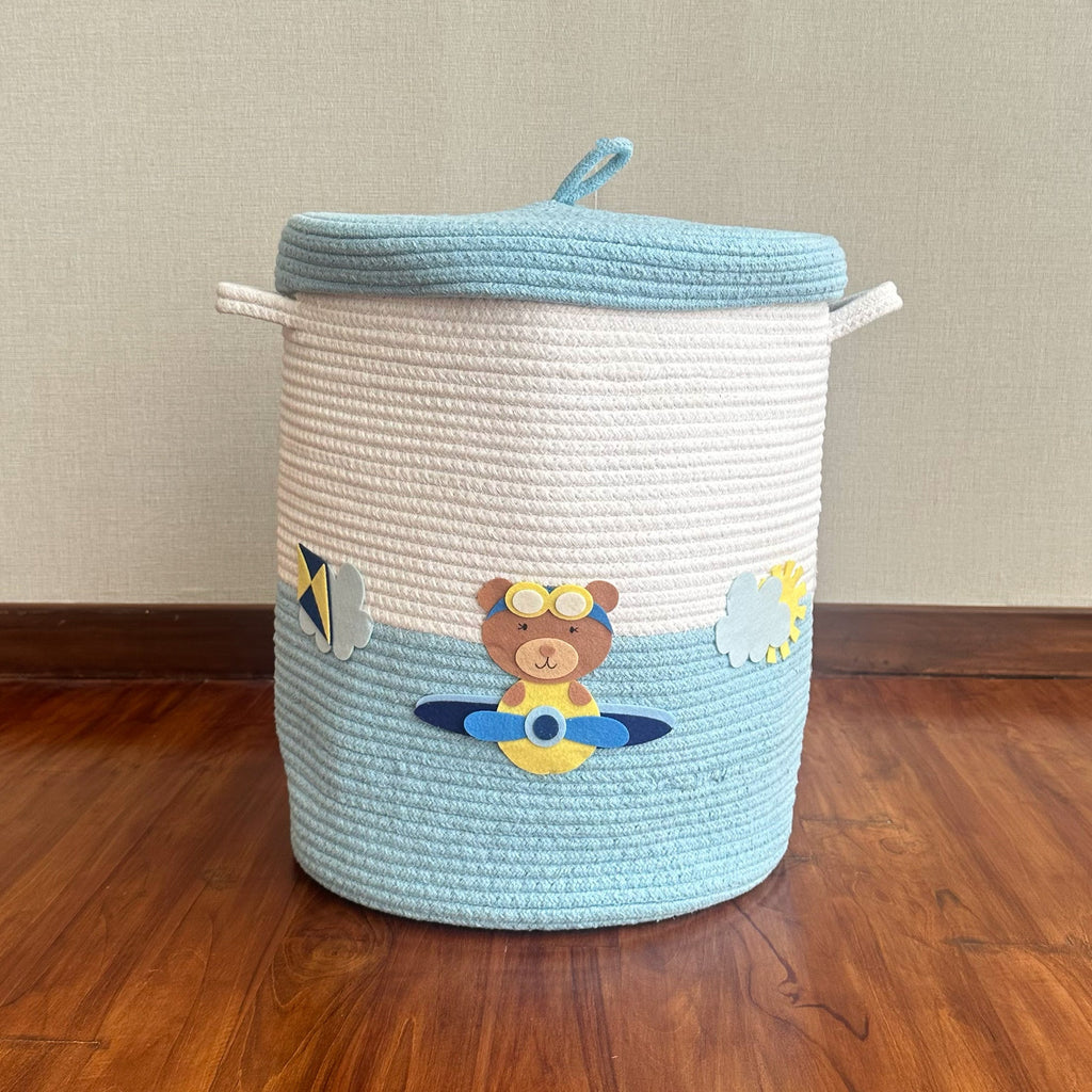 Teddy Airplanes Storage Basket
