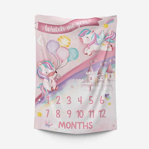Flying Unicorns Milestone Blanket