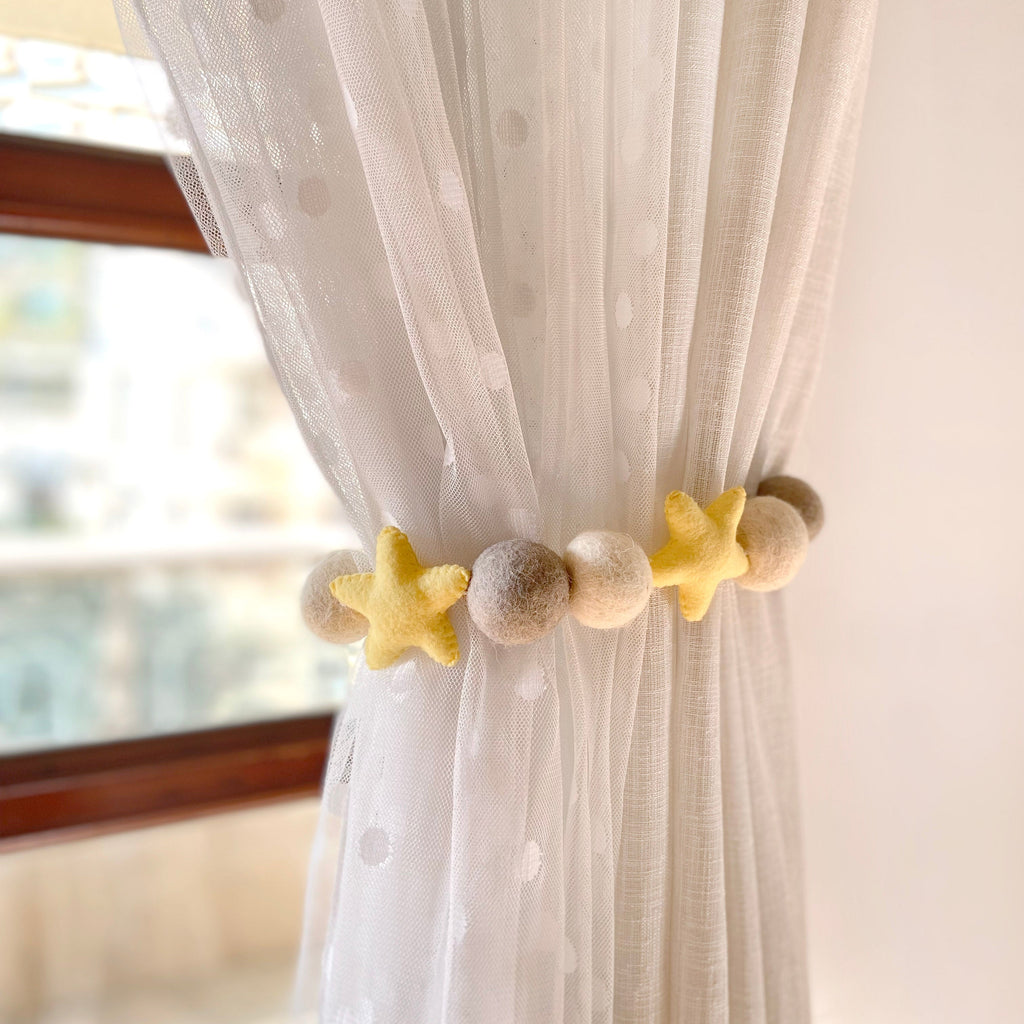 Star Felt Curtain Ties
