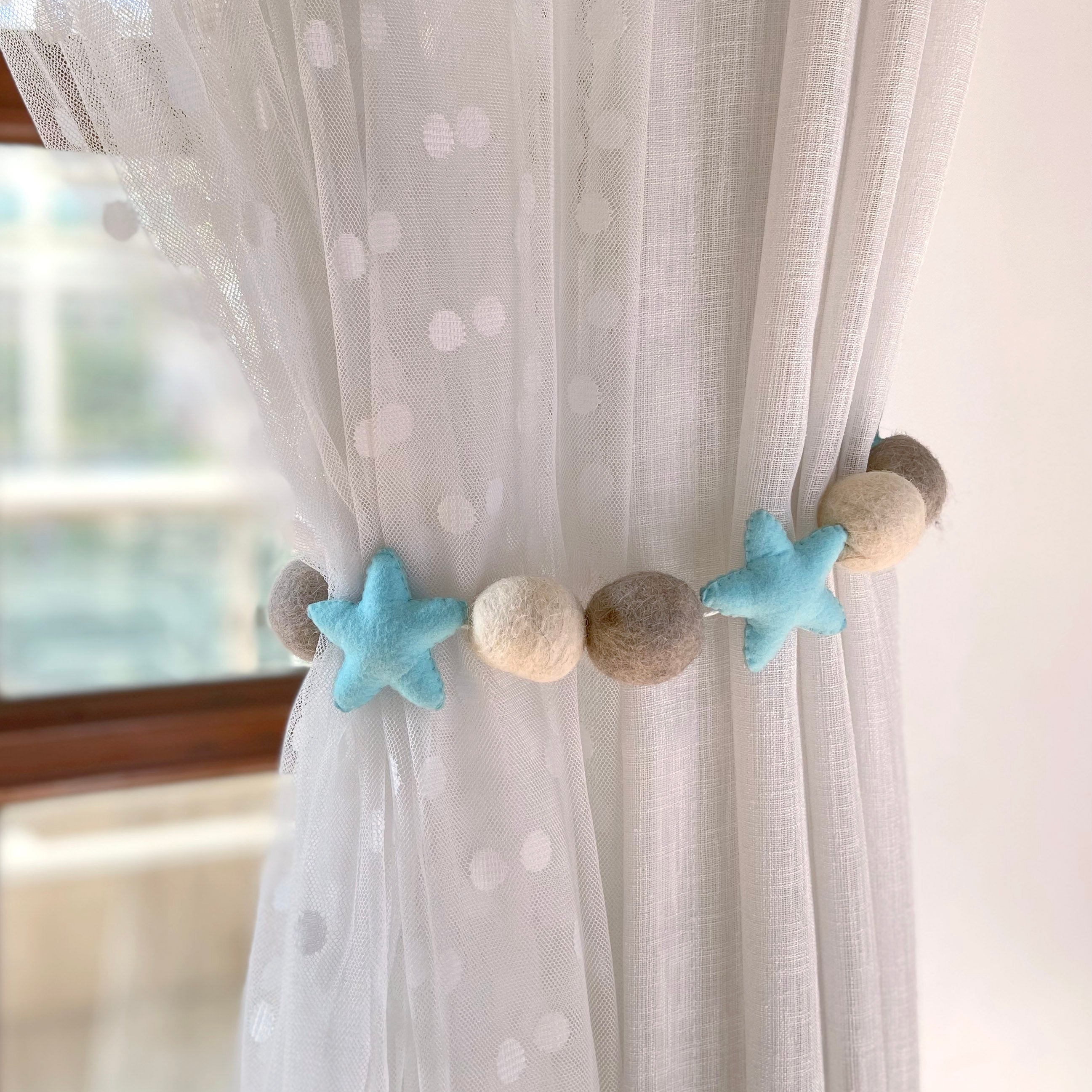 Star Felt Curtain Ties