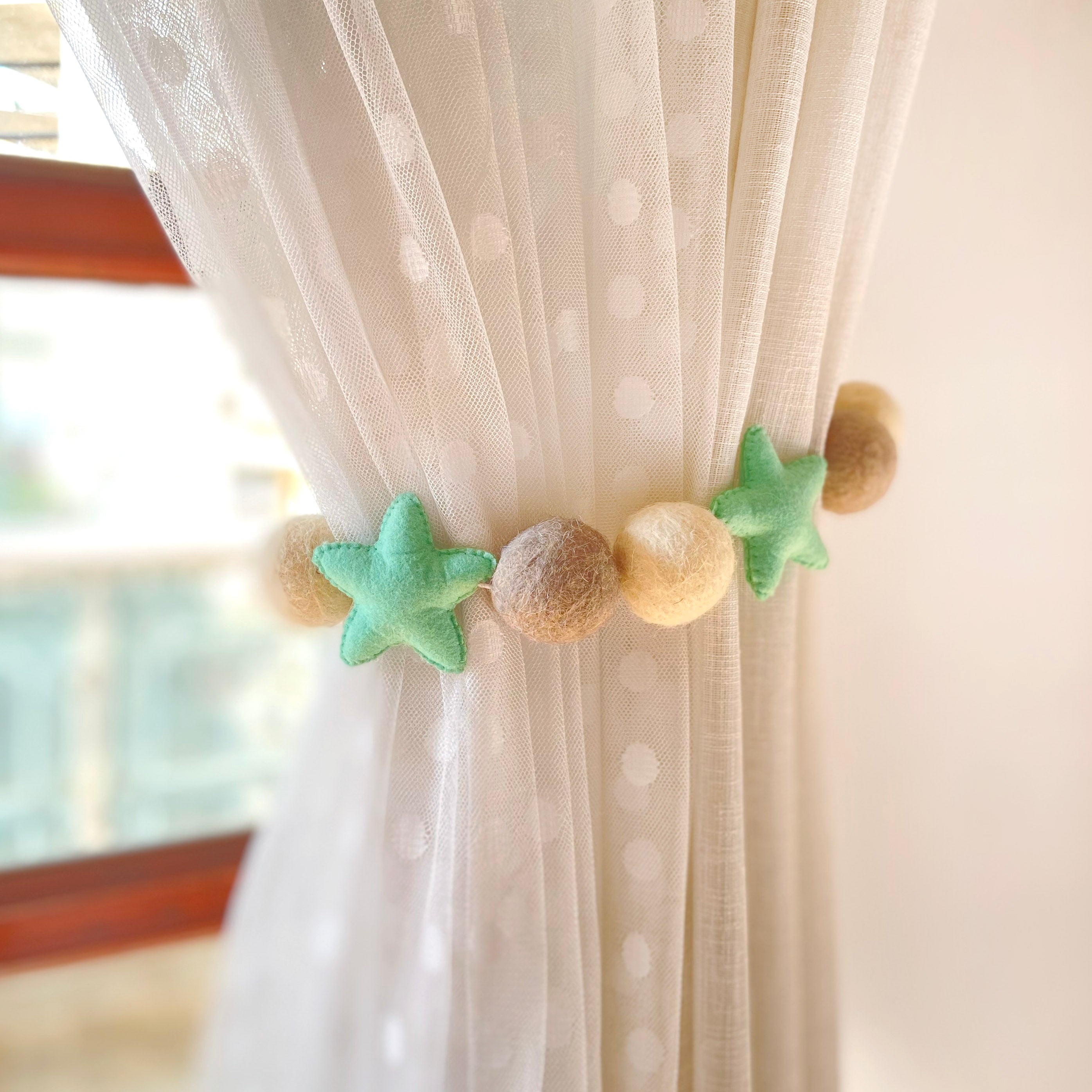 Star Felt Curtain Ties