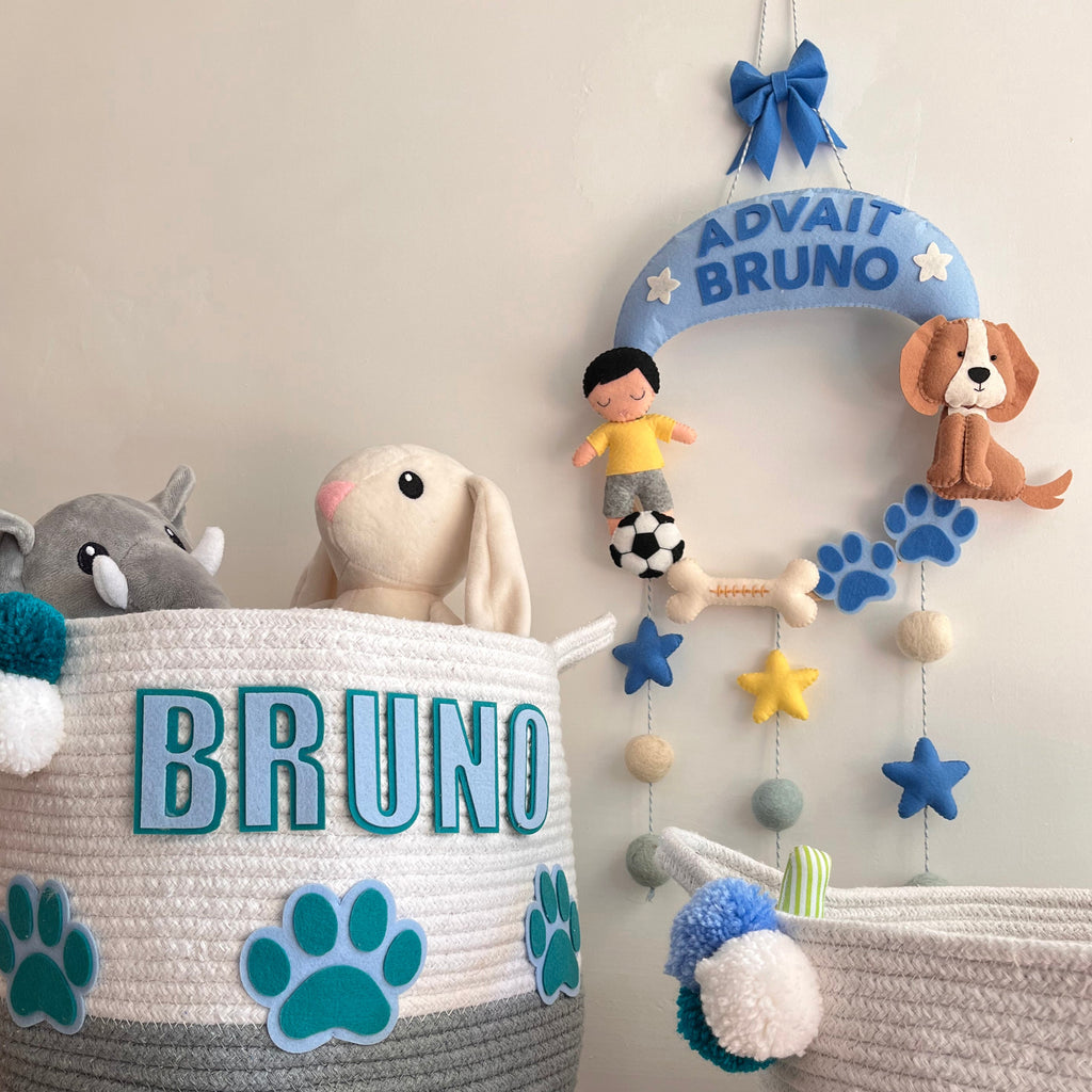 Blue Name Hanging