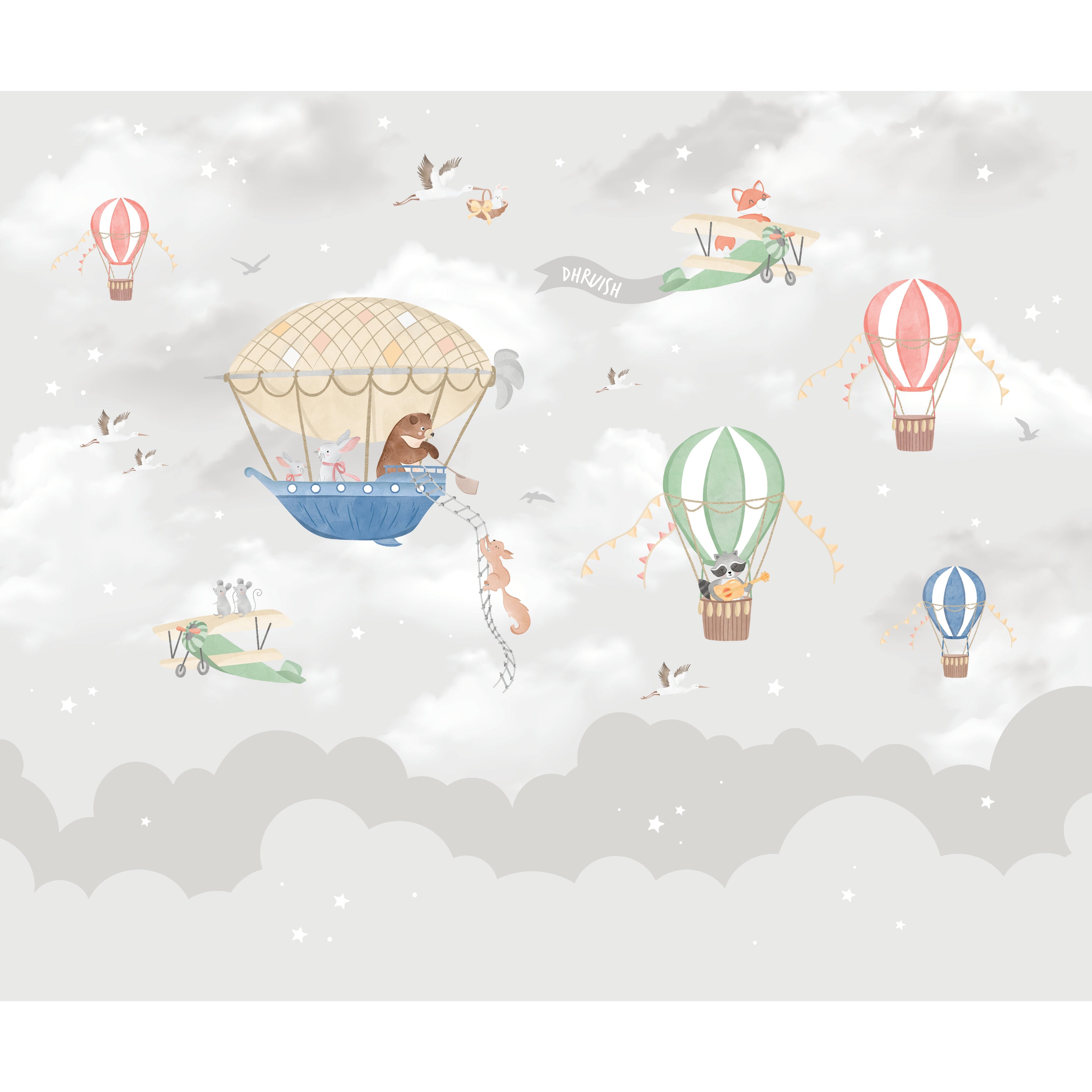 Grey Hot Air Wallpaper